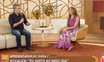 Em suma, Roberto Kovalick deixa Patrícia Poeta constrangida durante o programa Encontro, da Globo. Foto/Reprodução: Web.